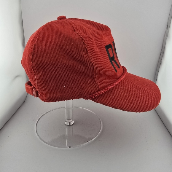Vintage RMS Corduroy Rope Hat Red Cord Cap Nissin Made - Picture 5 of 7